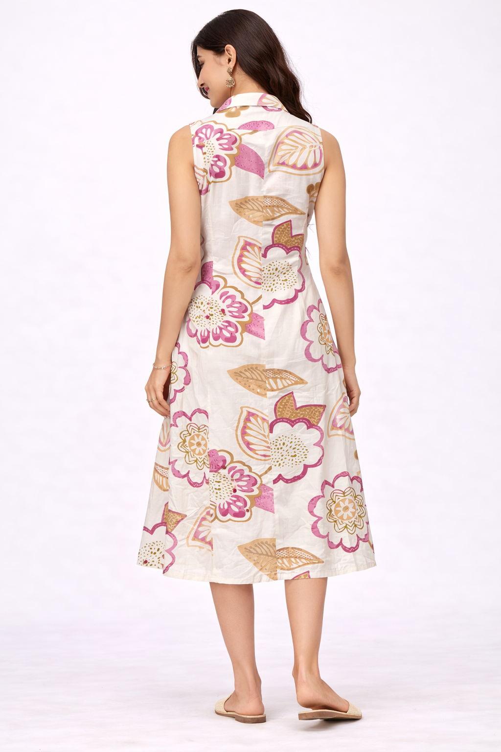 Blossom Breeze Sleeveless Shirt Dress - Image 2