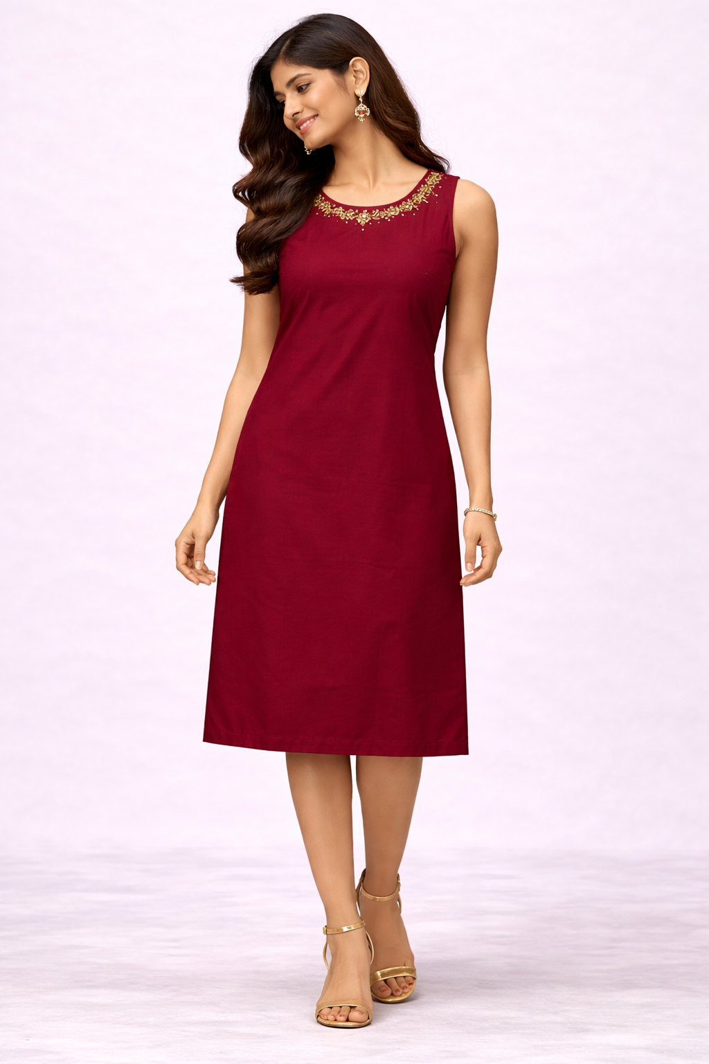 Royal Wine Sleeveless Kurta