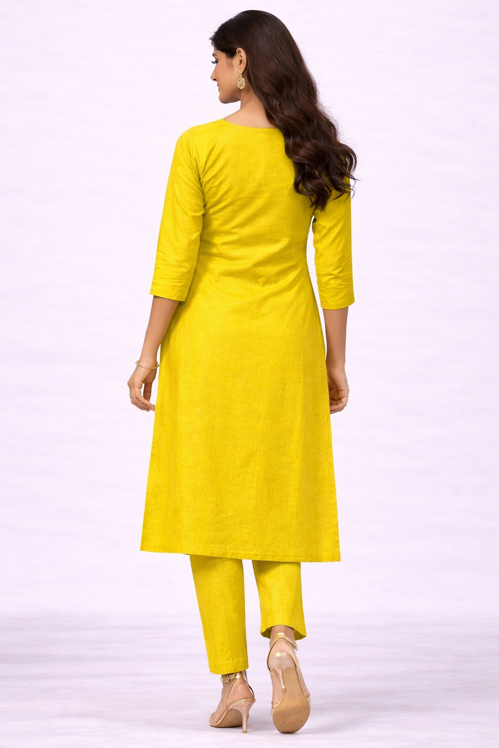 Sunshine Floral Embroidered Straight Kurti Set - Image 3