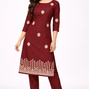 Maroon Majesty Embroidered Kurta